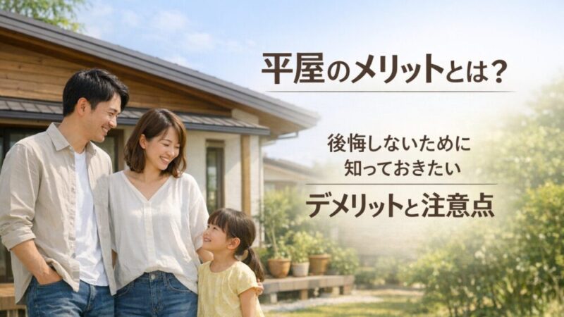平屋のメリットとは？後悔しないために知っておきたいデメリットと注意点 