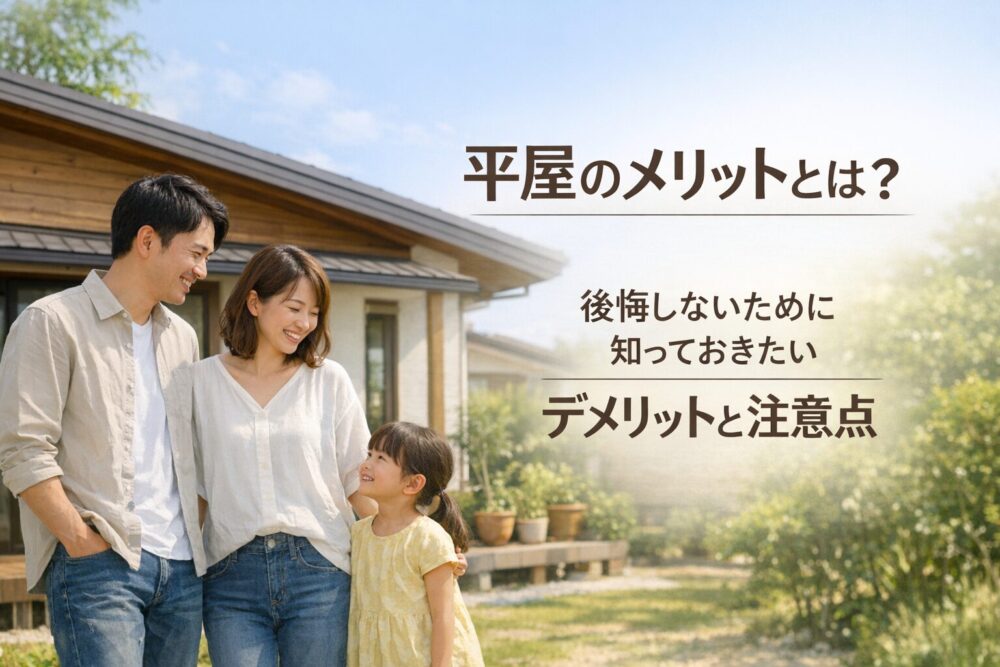 平屋のメリットとは？後悔しないために知っておきたいデメリットと注意点