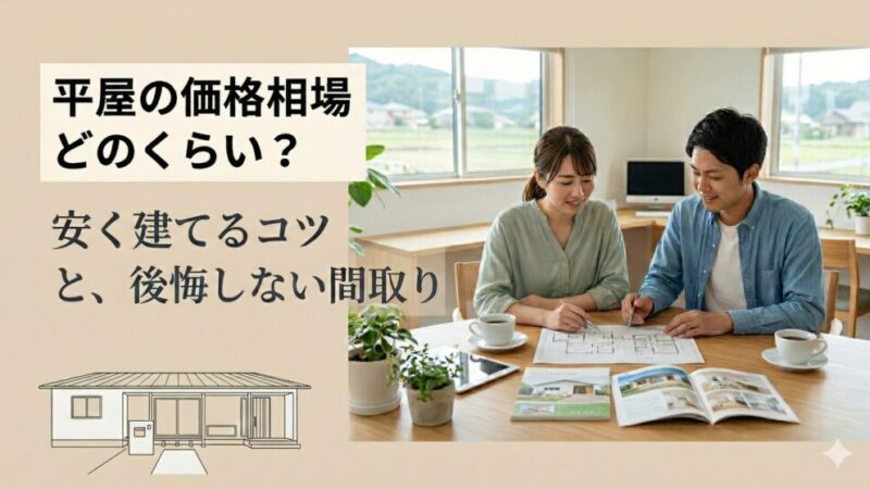 平屋の価格相場はどのくらい？安く建てるためのコツと後悔しない間取りの選び方 