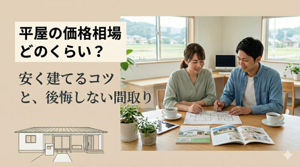平屋の価格相場はどのくらい？安く建てるためのコツと後悔しない間取りの選び方
