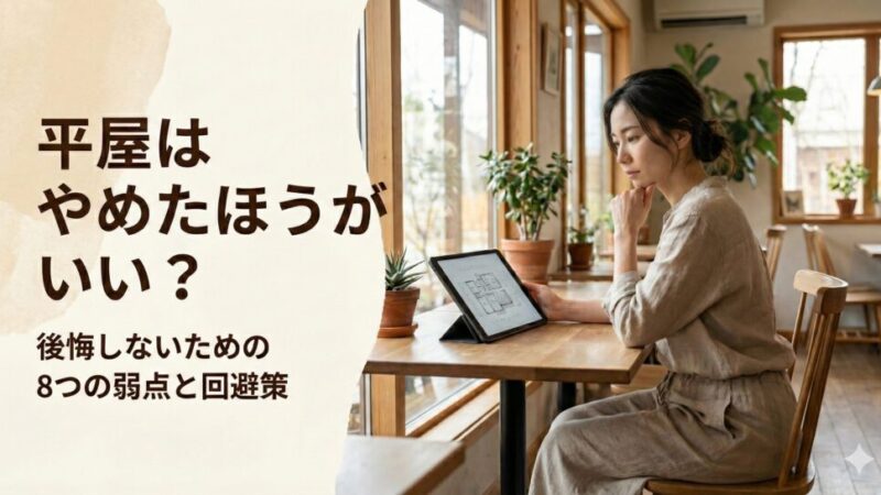 知らずに建てると後悔する？「平屋はやめたほうがいい」と言われる8つの理由と回避策